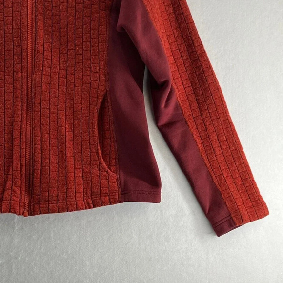 Vtg Patagonia Fleece Jacket Womens Size M Geometric Pattern Hoodie Orange - Picture 4 of 12